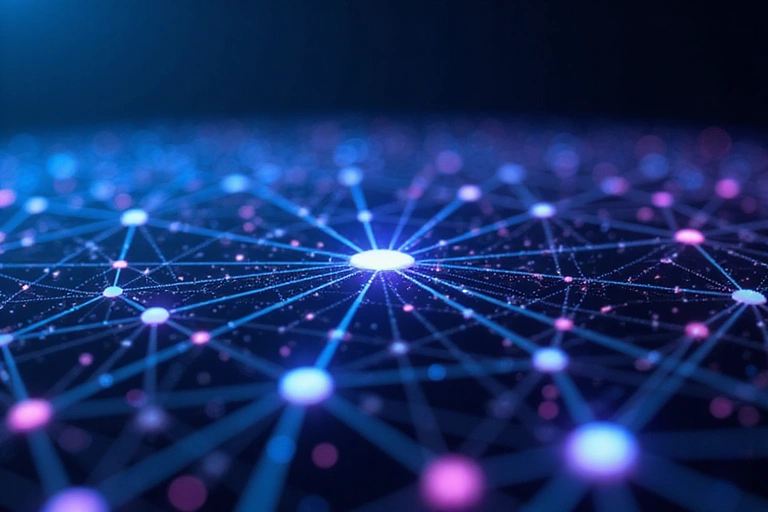 Abstract network connections showing data flow, representing information sharing and disclosure.