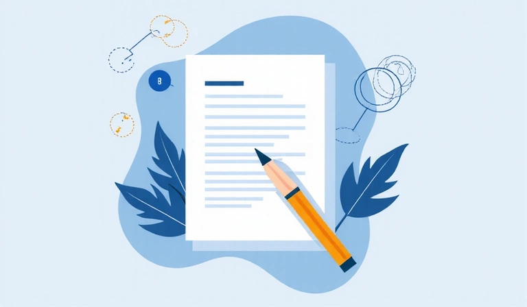 Abstract representation of legal documents and intellectual property symbols